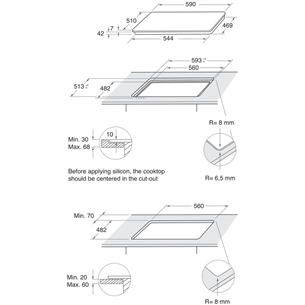 Whirlpool, width 59 cm, white - Built-in Gas Hob