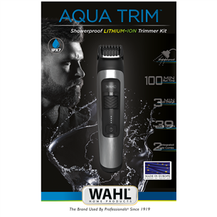 Wahl, Aqua Trim, черный/серебристый - Триммер для бороды