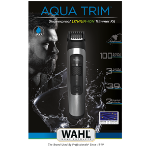 Wahl, Aqua Trim, must/hõbedane - Habemetrimmer