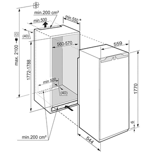 Built-in cooler Liebherr (178 cm)