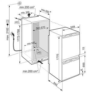 Built-in refrigerator Liebherr (178 cm)