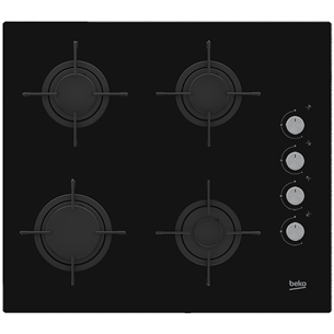 Beko, width 60 cm, black - Built-in gas hob