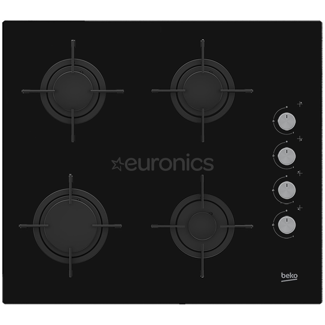 Beko, width 60 cm, black - Built-in gas hob