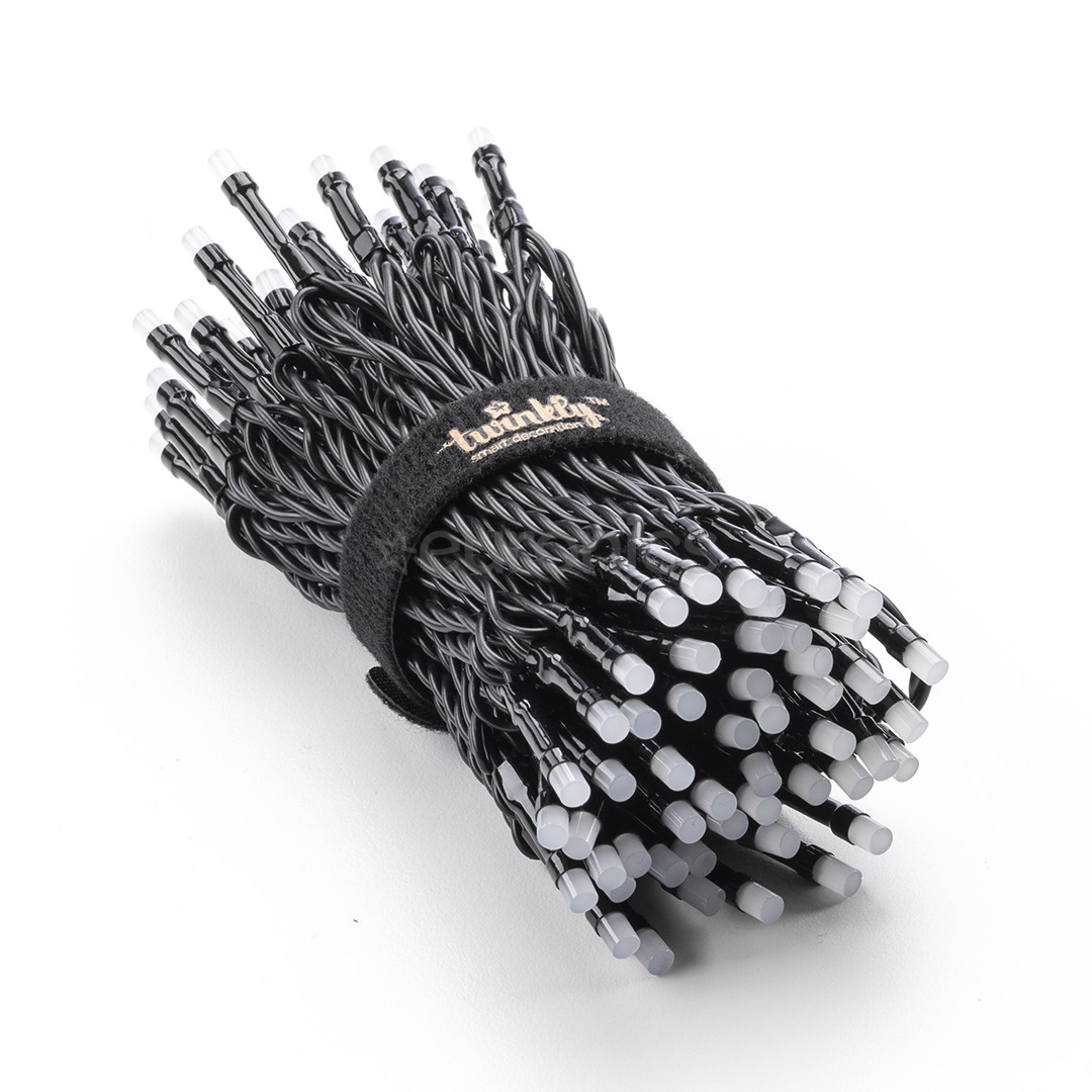 Twinkly 100 RGB LED String (Gen II), IP44, 8 m, must - Nutikad jõulutuled