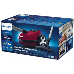 Philips Performer Silent, 750 Вт, красный - Пылесос