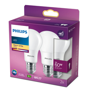 2 x LED lamp Philips (E27, 60W)