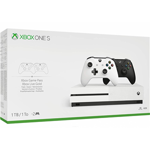 Gaming console Microsoft Xbox One S (1 TB) + 2 controllers