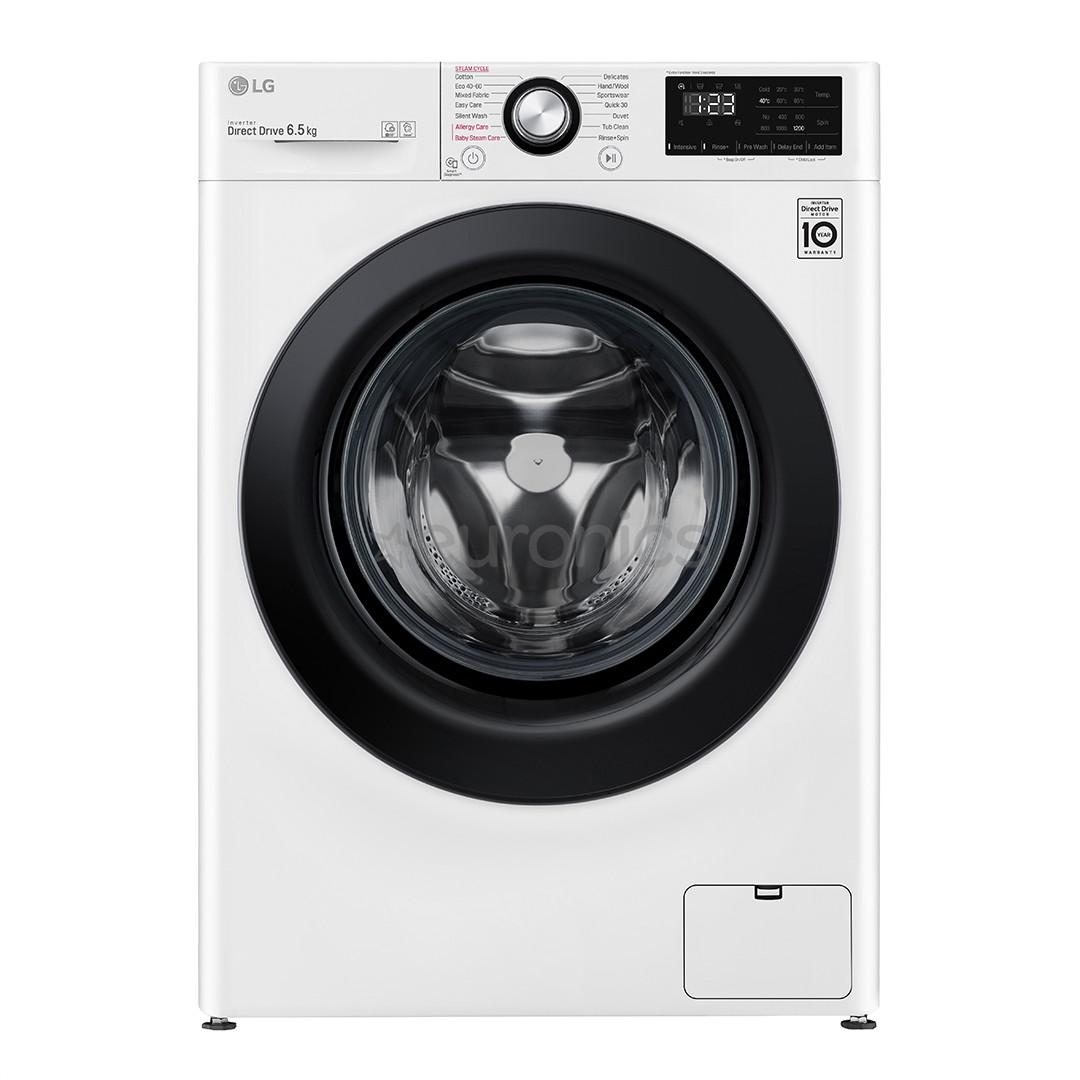 LG 6,5 kg, sügavus 45 cm, 1200 p/m - Eestlaetav pesumasin