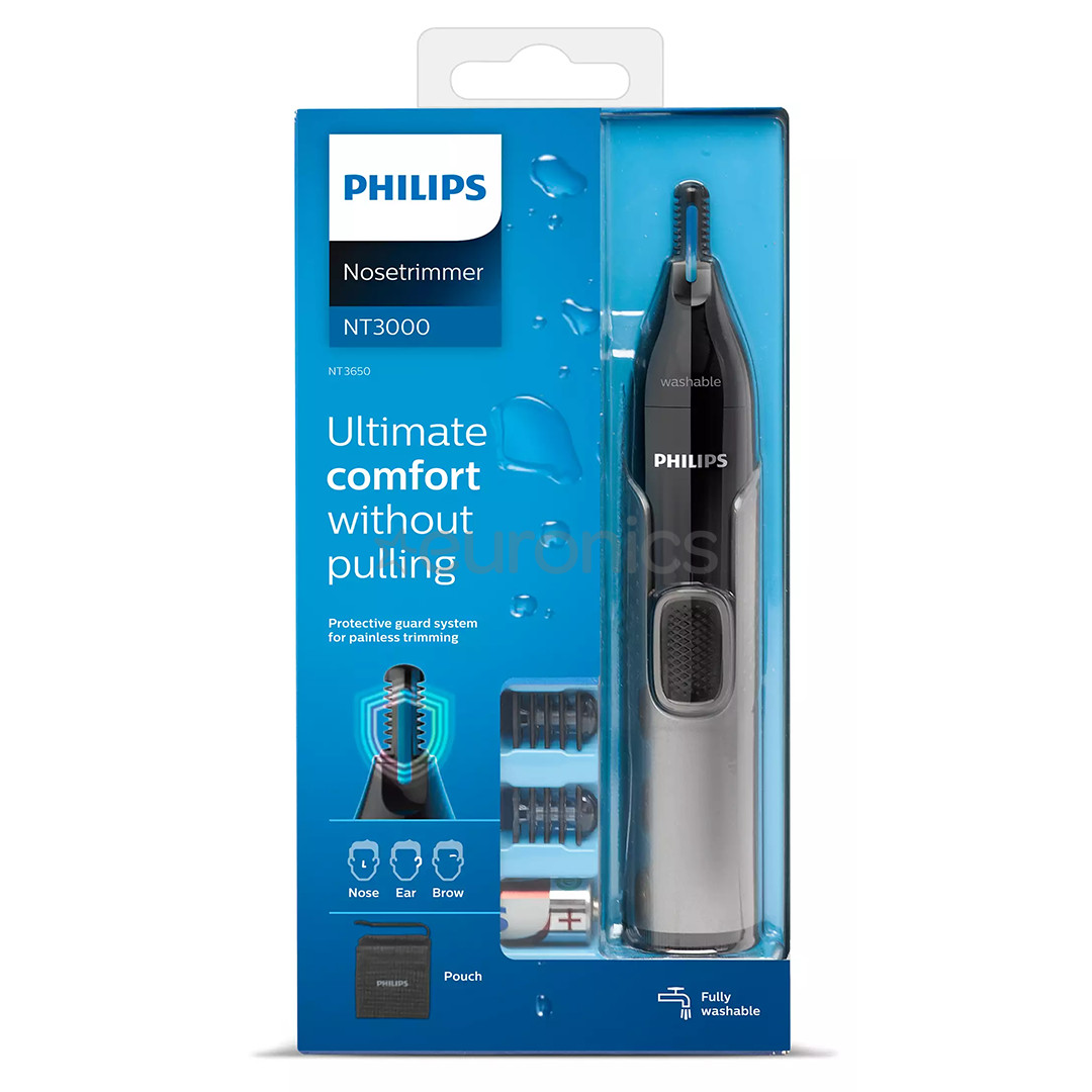 Philips 3000, черный/серый - Триммер для носа, ушей и бровей
