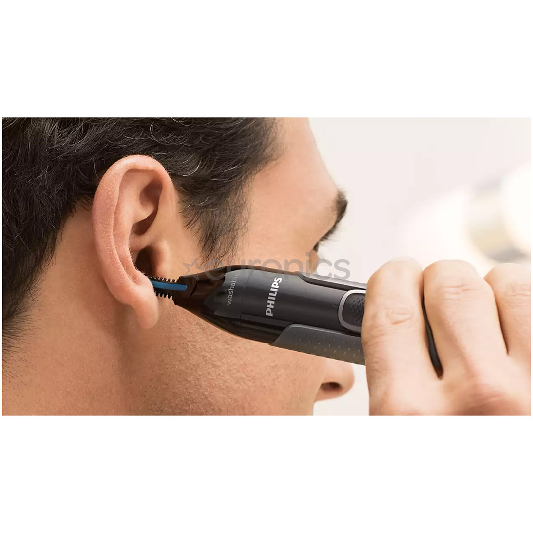 Philips 3000, черный/серый - Триммер для носа, ушей и бровей