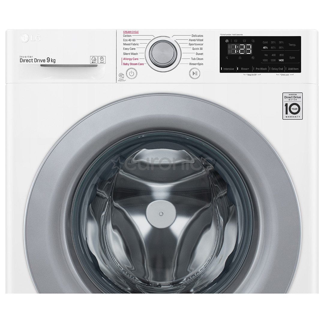 LG, 9 kg, depth 56.5 cm, 1400 rpm - Front Load Washing Machine