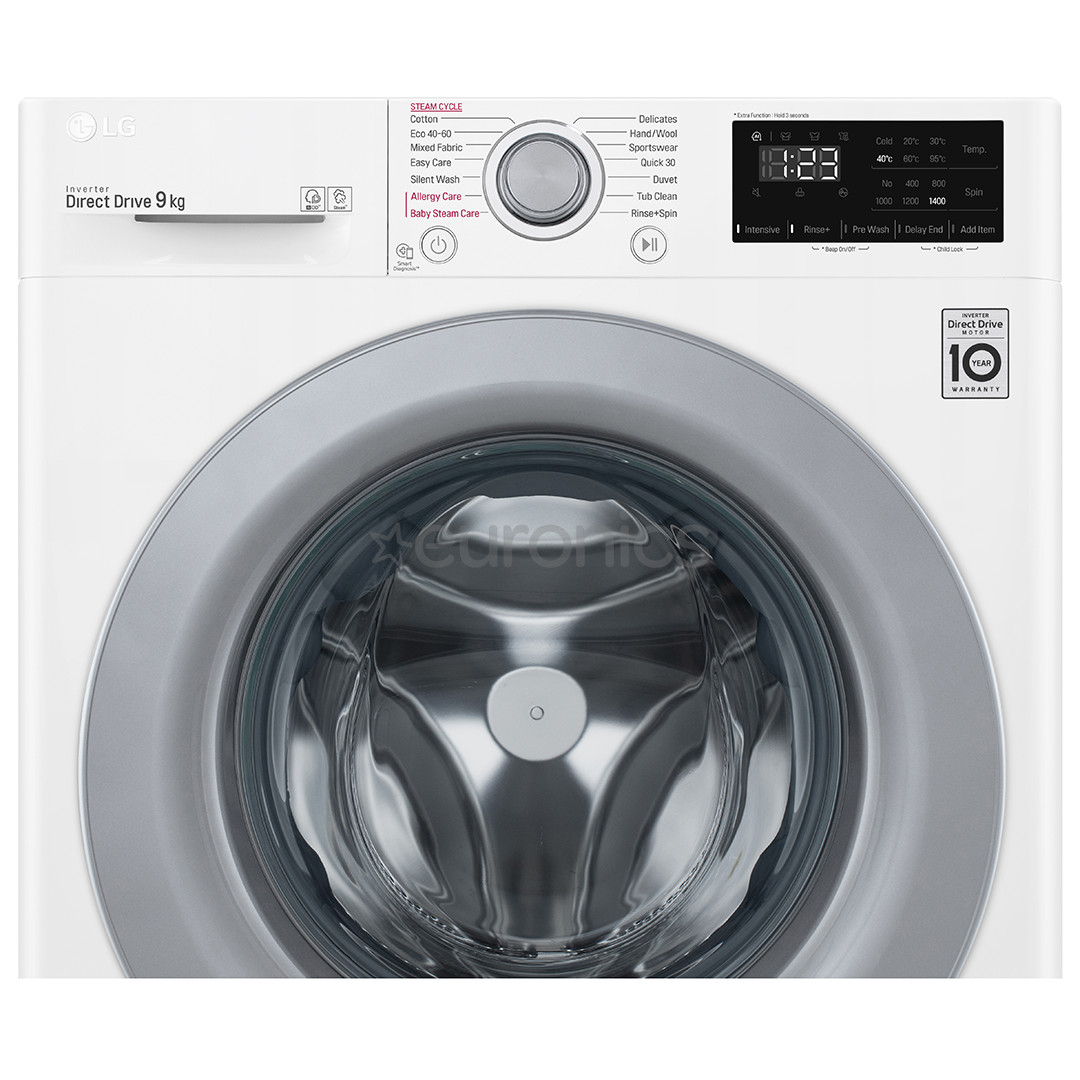 LG, 9 kg, depth 56.5 cm, 1400 rpm - Front Load Washing Machine