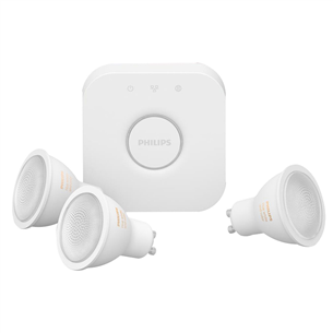 Philips Hue White and Color Ambiance Bluetooth, GU10, 3 pcs + Bridge, white - Smart Light Starter Kit