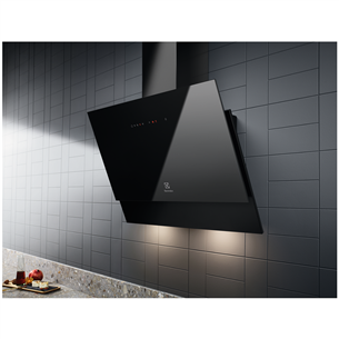 Electrolux, 600 m³/h, width 59.8 cm, black - Cooker Hood