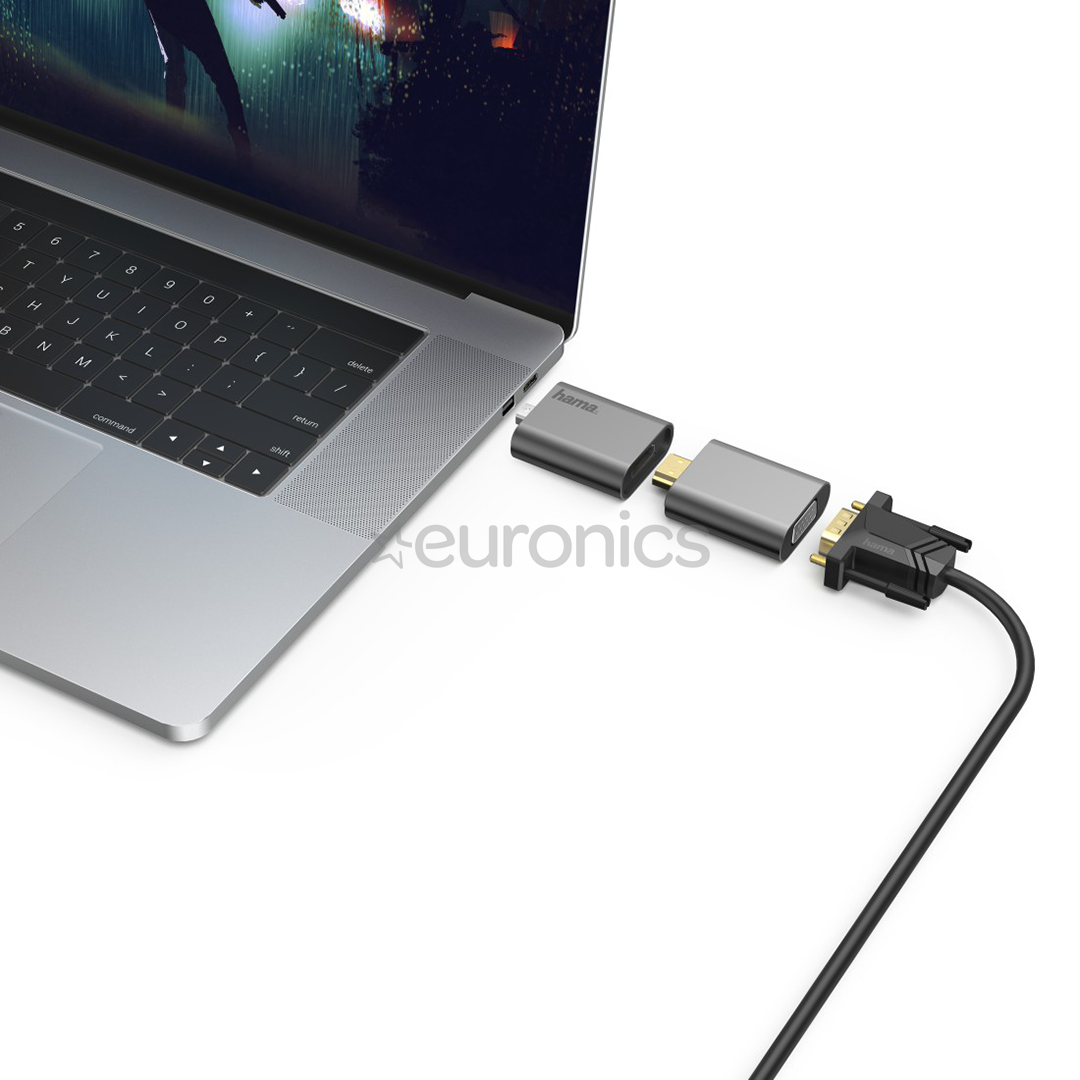 Adapteri komplekt 6 in 1 USB-C, Mini-DisplayPort, HDMI™, VGA Hama