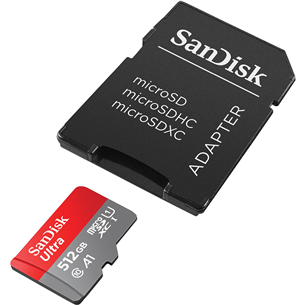 Карта памяти MicroSDXC SanDisk Ultra + адаптер (512 ГБ)