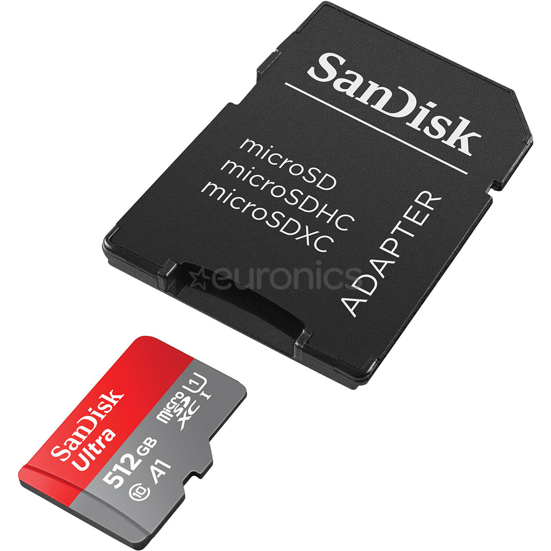 Карта памяти MicroSDXC SanDisk Ultra + адаптер (512 ГБ)