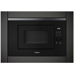 Whirlpool, 20 L, 800 W, black/inox - Built-in Microwave Oven with Grill