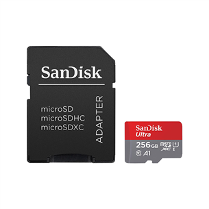 Карта памяти MicroSDXC SanDisk Ultra + адаптер (256 ГБ)