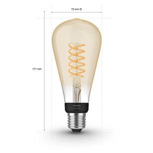 Philips Hue white Filament, E27, белый - Умная лампа