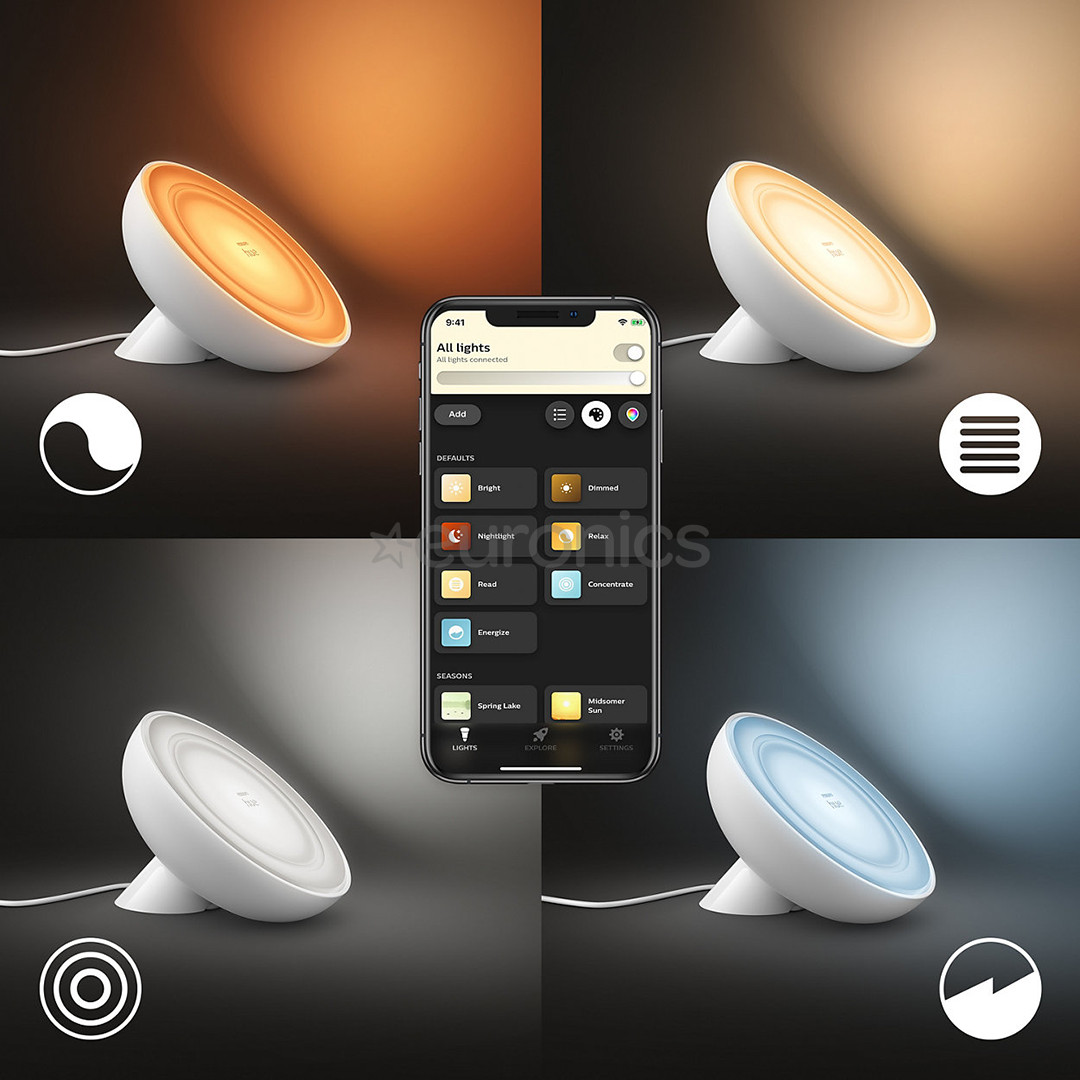Philips Hue White and Color Ambiance Bloom, valge - Nutikas laualamp