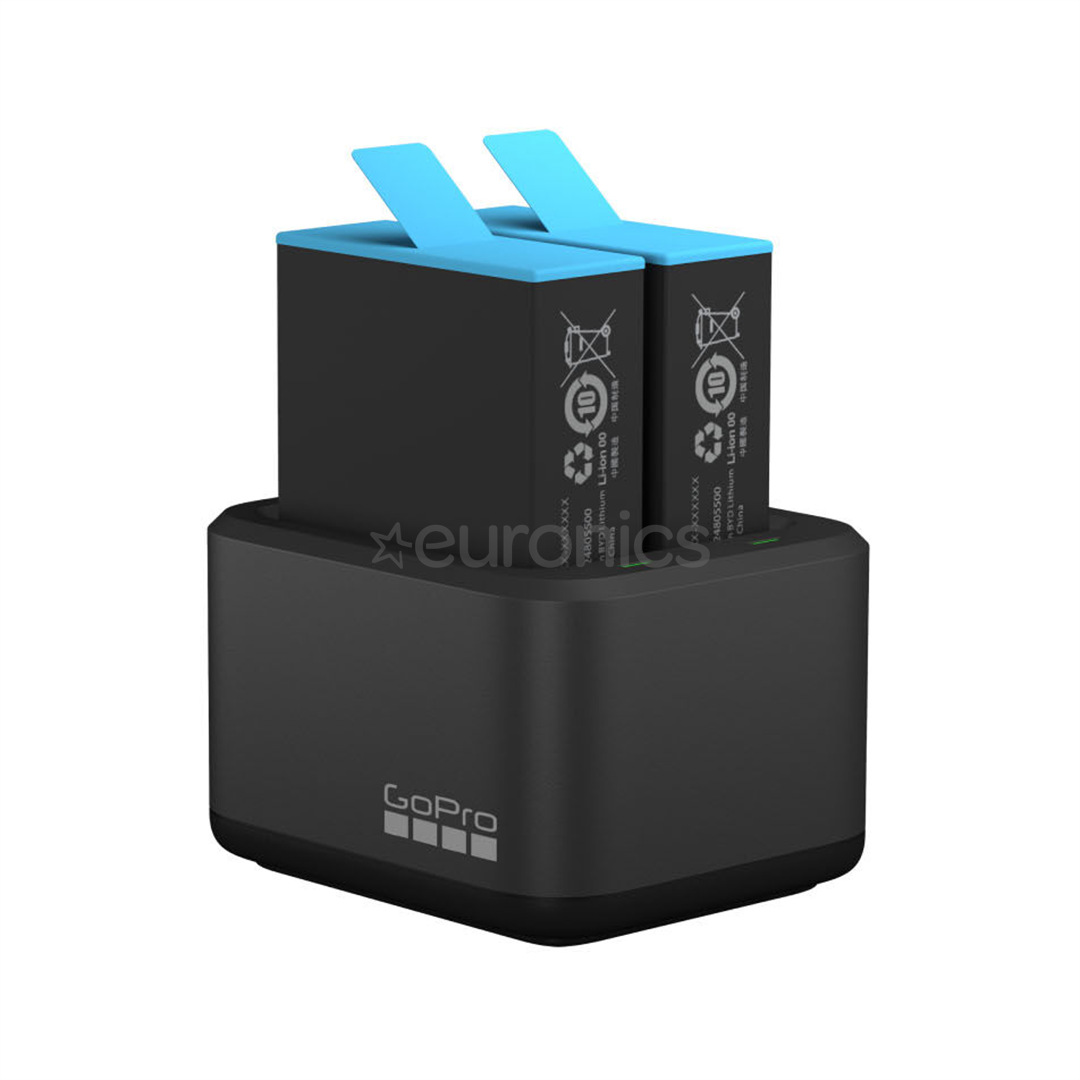 Dual Battery Charger + Battery for GoPro HERO9