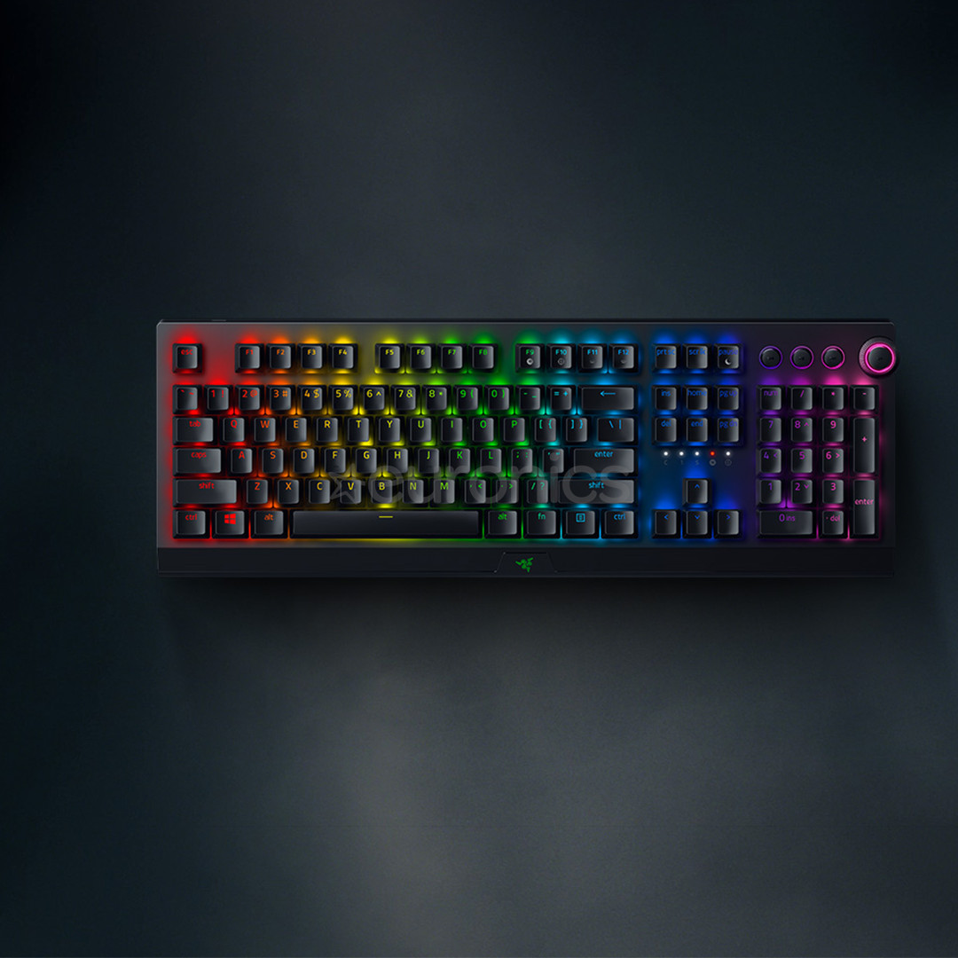 Razer BlackWidow V3 Pro Razer Green Switch, SWE, must - Mehaaniline klaviatuur
