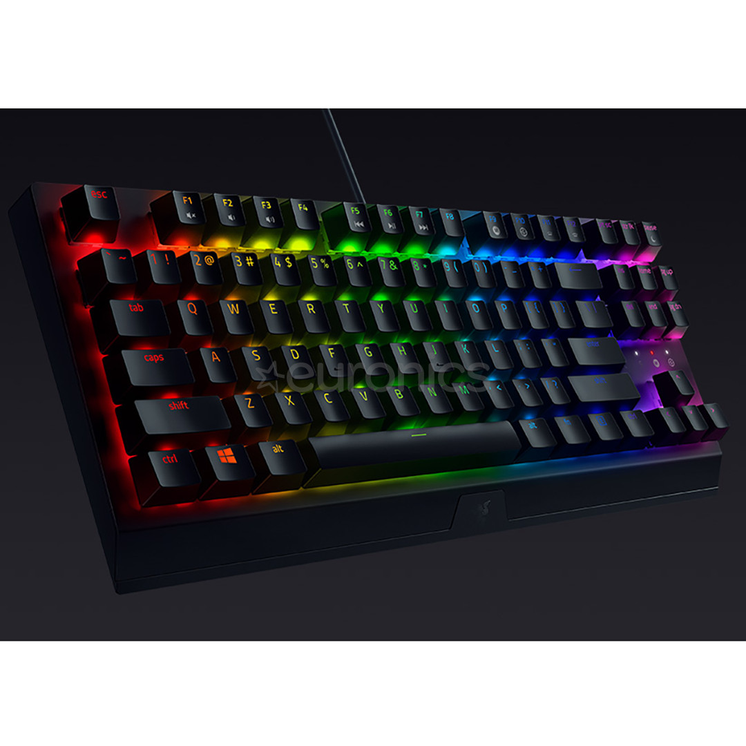 Razer BlackWidow V3 TKL Razer Green Switch, US, must - Mehaaniline klaviatuur