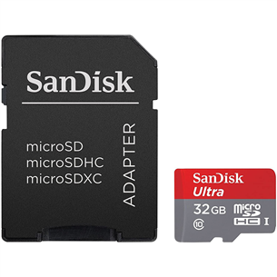 MicroSDXC mälukaart SanDisk Ultra + adapter (32 GB) SDSQUA4-032G-GN6MA