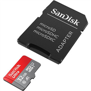 MicroSDHC mälukaart SanDisk Ultra + adapter (32 GB)