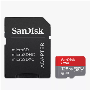 Карта памяти MicroSDXC SanDisk Ultra + адаптер (128 ГБ) SDSQUA4-128G-GN6MA