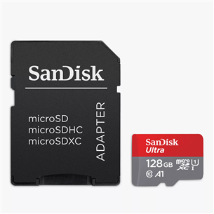 MicroSDXC mälukaart SanDisk Ultra + adapter (128 GB)