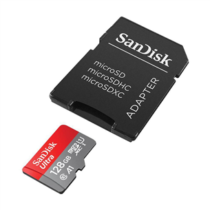 Карта памяти MicroSDXC SanDisk Ultra + адаптер (128 ГБ)