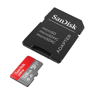 MicroSDXC mälukaart SanDisk Ultra + adapter (128 GB)