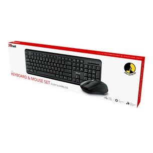 Trust Ody Silent, EST, must - Juhtmevaba klaviatuur + hiir