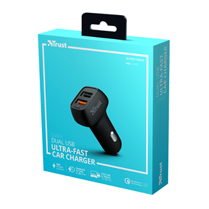 Car charger 2x USB Trust Qmax Ultra-Fast with QC3.0 (30W)