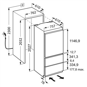 Liebherr, 402 L, kõrgus 203 cm - Integreeritav külmik