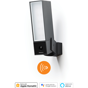 Netatmo Presence, 4 МП, WiFi, обнаружение людей, автомобилей и животных, ночной режим, черный - Наружная камера видеонаблюдения ссо светильником и сиреной