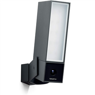 Netatmo Presence, 4 МП, WiFi, обнаружение людей, автомобилей и животных, ночной режим, черный - Наружная камера видеонаблюдения ссо светильником и сиреной