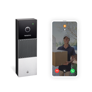 Netatmo Smart Video Doorbell, 2 Mpx, WiFi, inimese tuvastus, öörežiim, must/hall/valge - Nutikas uksekell kaameraga