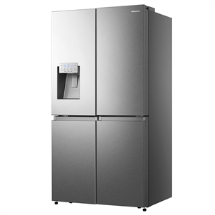 Hisense, water & ice dispenser, 585 L, height 179 cm, inox - SBS Refrigerator