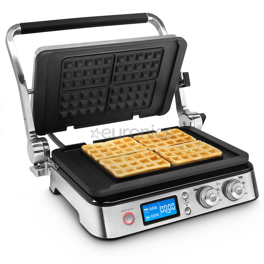 DeLonghi, 1800 W, black/inox - Multigrill + waffle plates