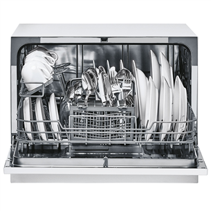 Candy, 6 комплектов посуды, высота 43,8 см, компактная, белый - Посудомоечная машина