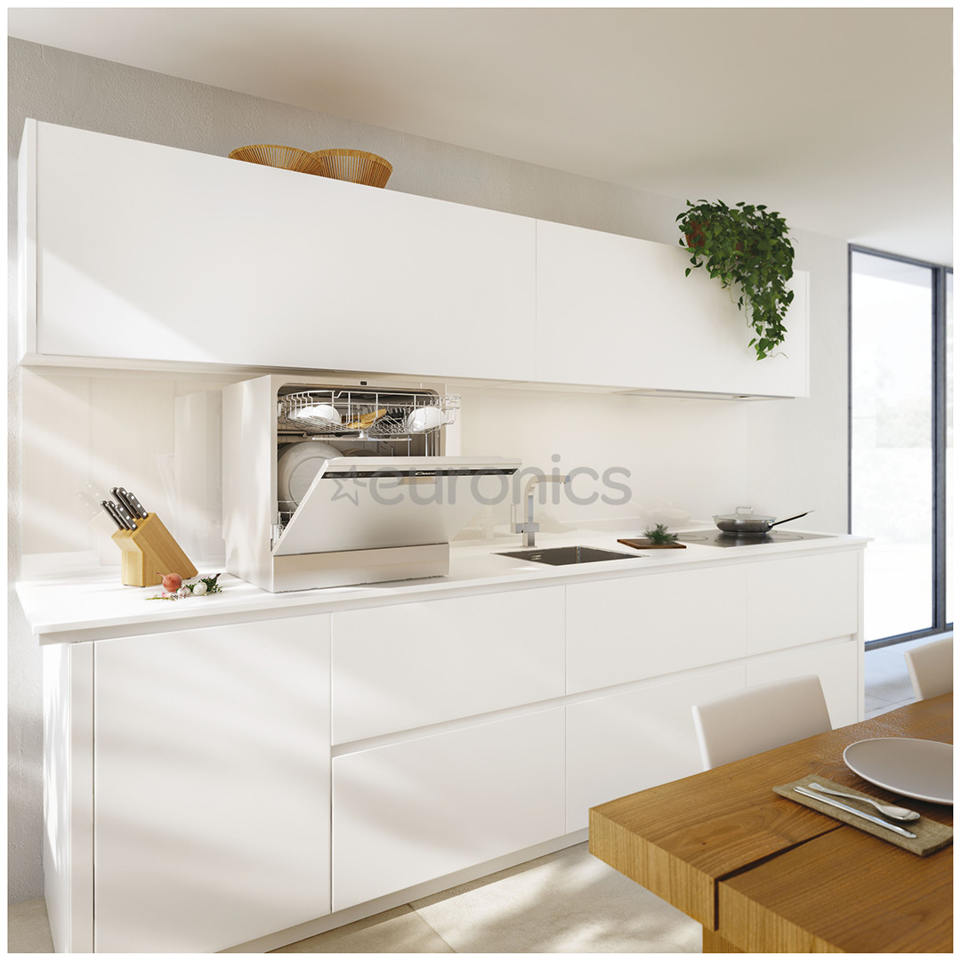 Candy, 8 place settings, height 59.5 cm, compact, white - Dishwasher