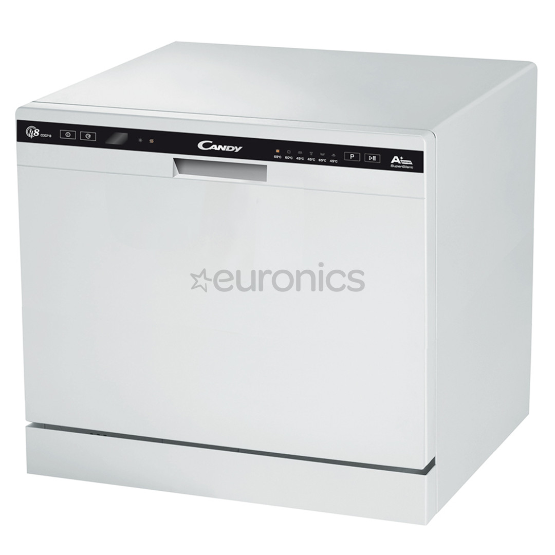 Candy, 8 place settings, height 59.5 cm, compact, white - Dishwasher