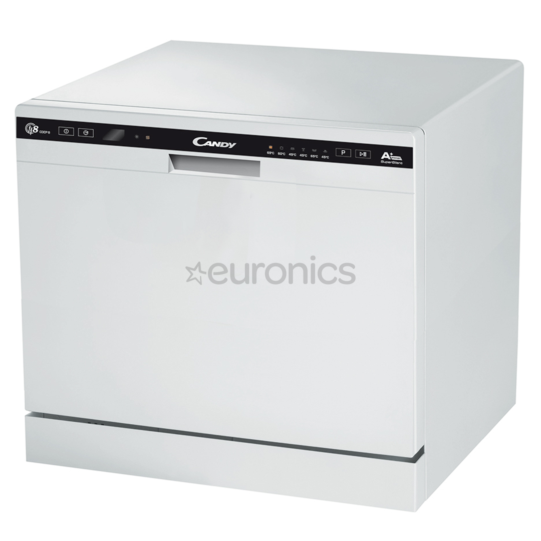 Candy, 8 place settings, height 59.5 cm, compact, white - Dishwasher