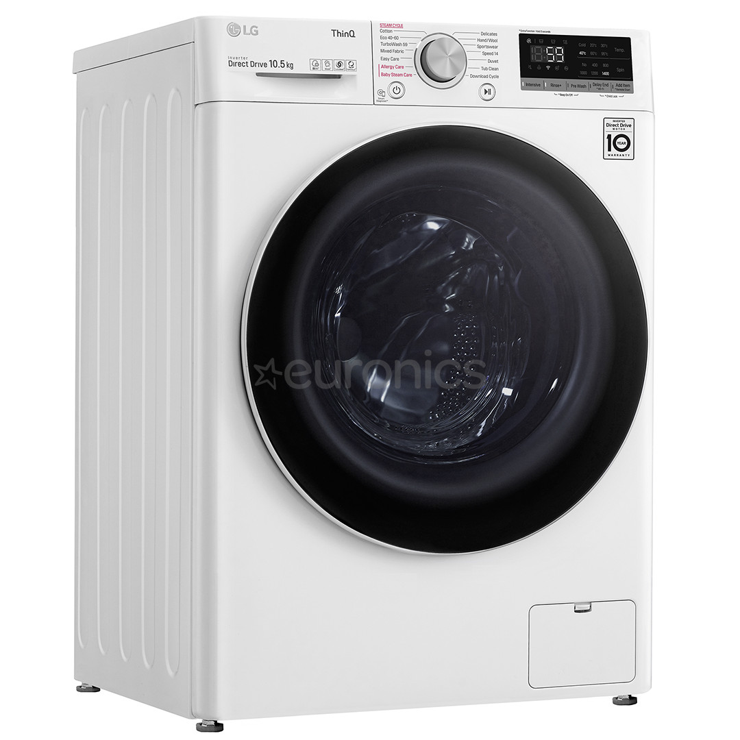 LG, SmartThinQ, 10,5 kg, sügavus 56,5 cm, 1400 p/min - Eestlaetav pesumasin