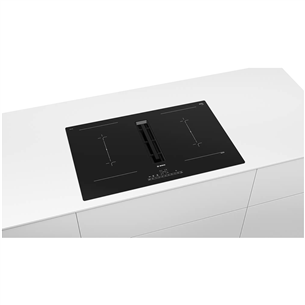 Bosch Serie 6, width 80.2 cm, frameless, black - Built-in Induction Hob with Cooker Hood