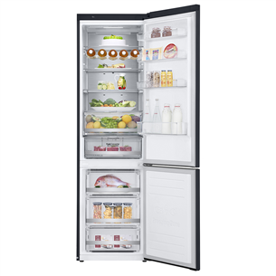 LG GBB9 Series, 384 L, height 203 cm, black - Refrigerator