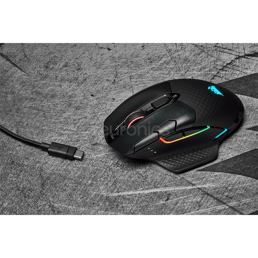 Corsair Dark Core Pro RGB, must - Juhtmevaba optiline hiir